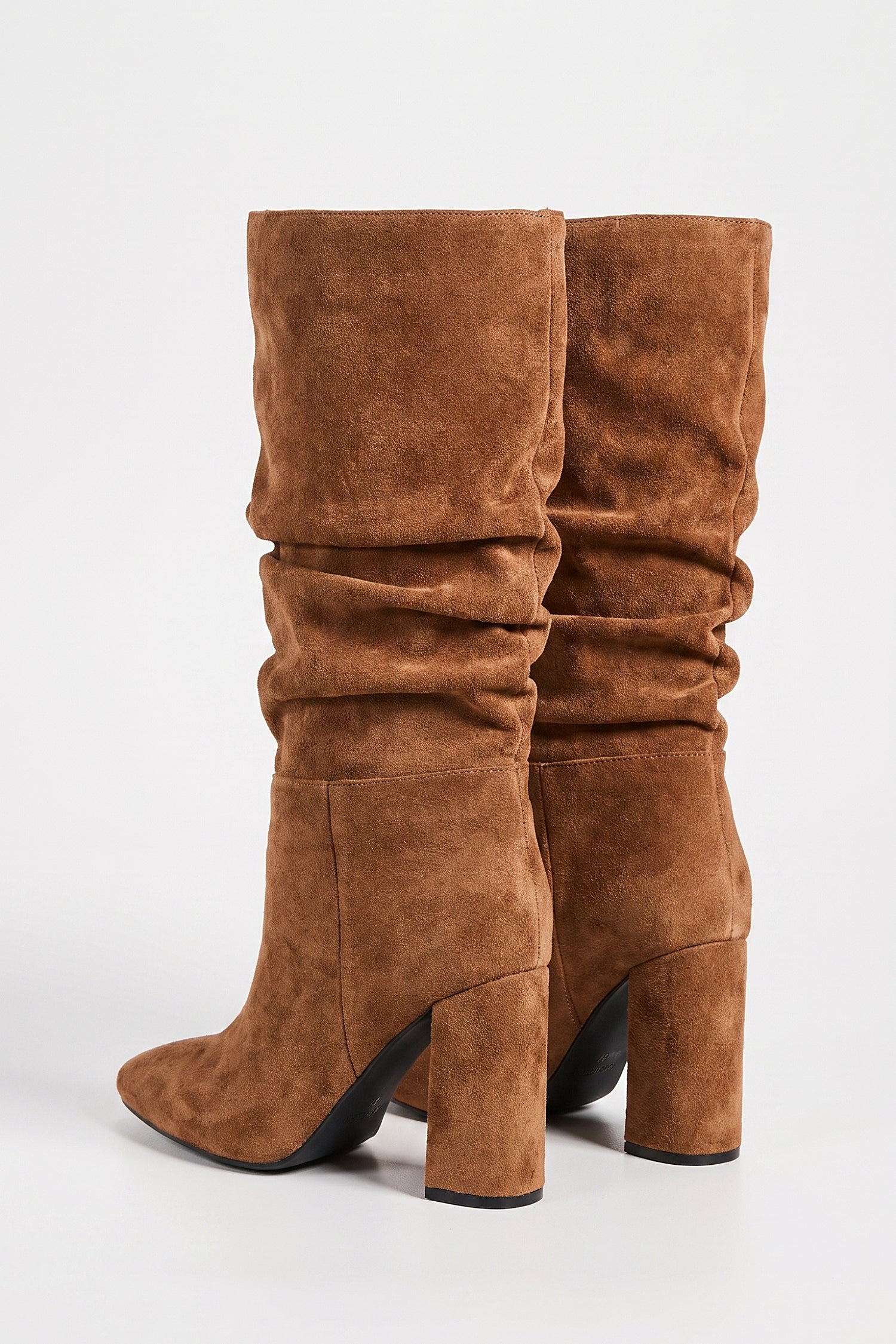 Women’s Winter Suede Slouch Block Heel Knee High Boots
