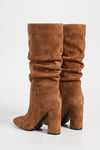 Women’s Winter Suede Slouch Block Heel Knee High Boots