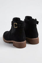 Women’s Winter Versatile Suede Ankle Boots with Buckle Strap
