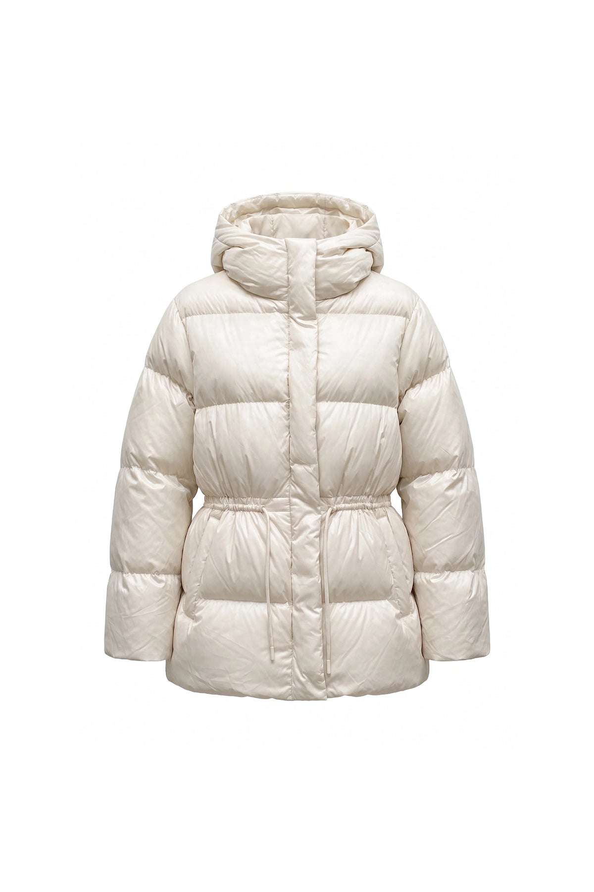 Women's Winter Warm Puffer Jacket with Adjustable Drawstring Waist