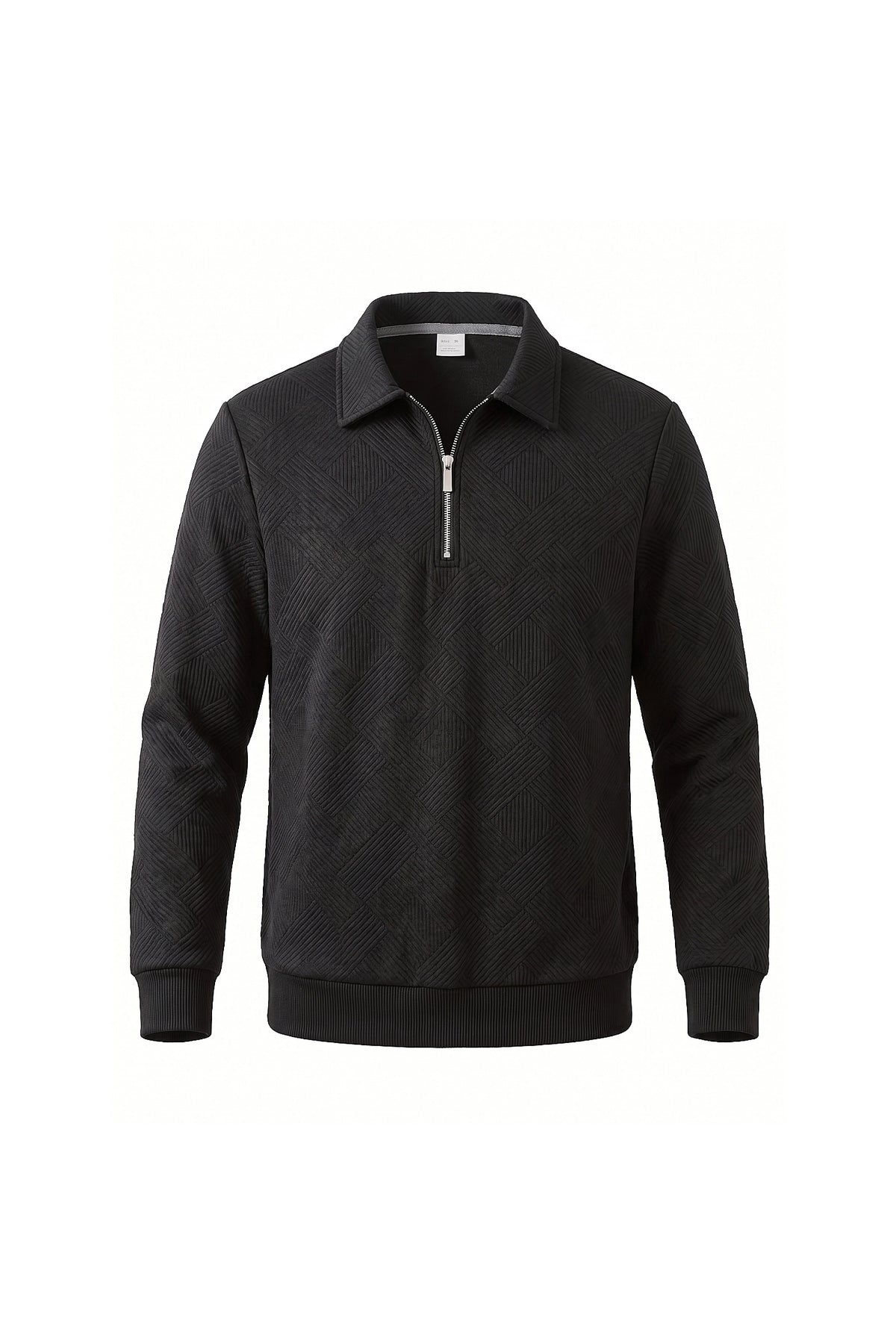 Men's Winter Comfortable Textured Knit Polo Jumper Quarter Zip