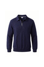 Men's Winter Comfortable Textured Knit Polo Jumper Quarter Zip