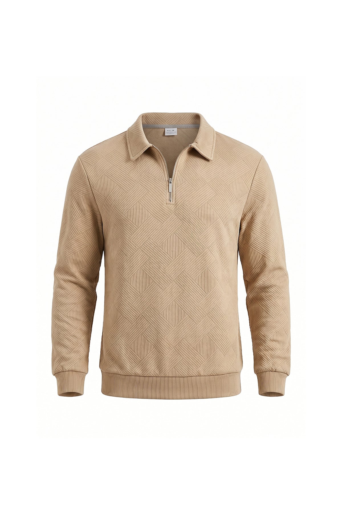 Men's Winter Comfortable Textured Knit Polo Jumper Quarter Zip