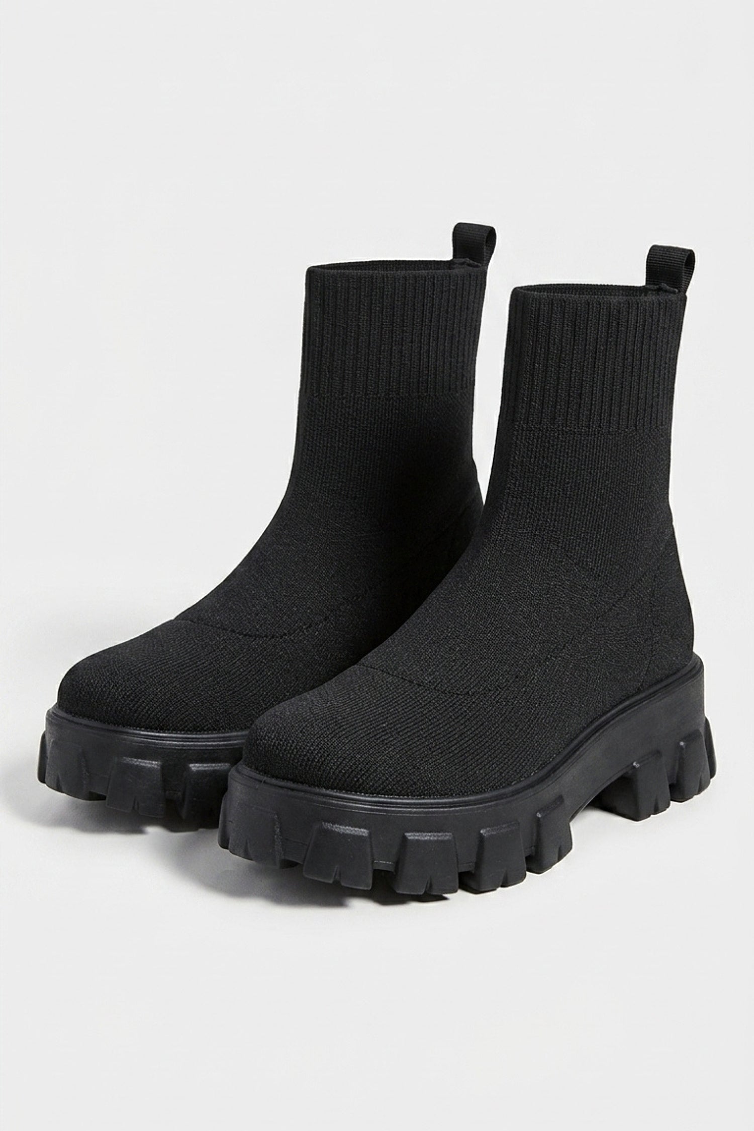 Women's Winter Easy Wear Sock Ankle Boots with Chunky Platform Sole