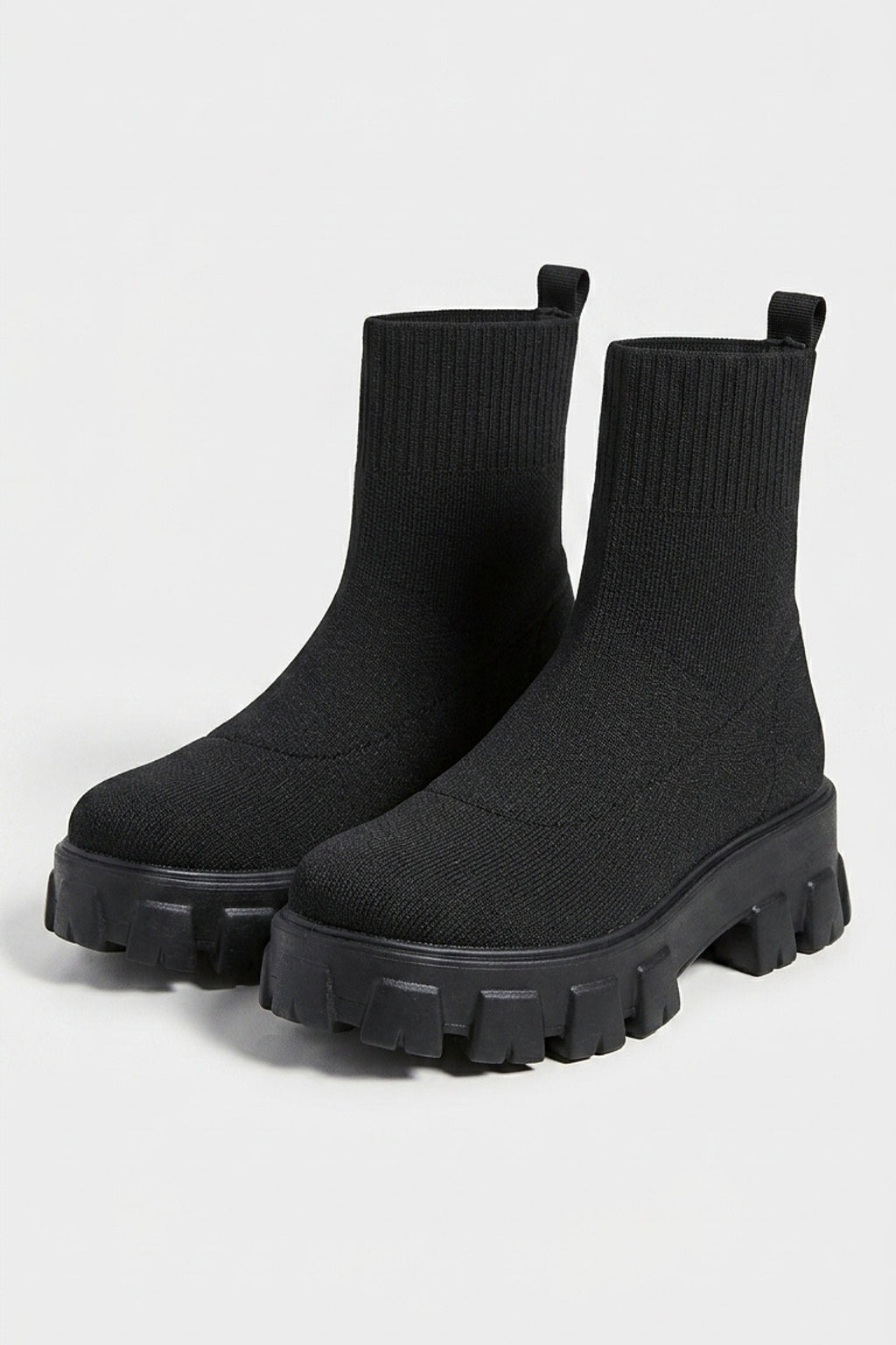 Women's Winter Easy Wear Sock Ankle Boots with Chunky Platform Sole