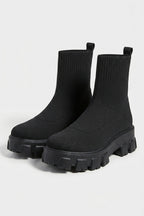 Women's Winter Easy Wear Sock Ankle Boots with Chunky Platform Sole