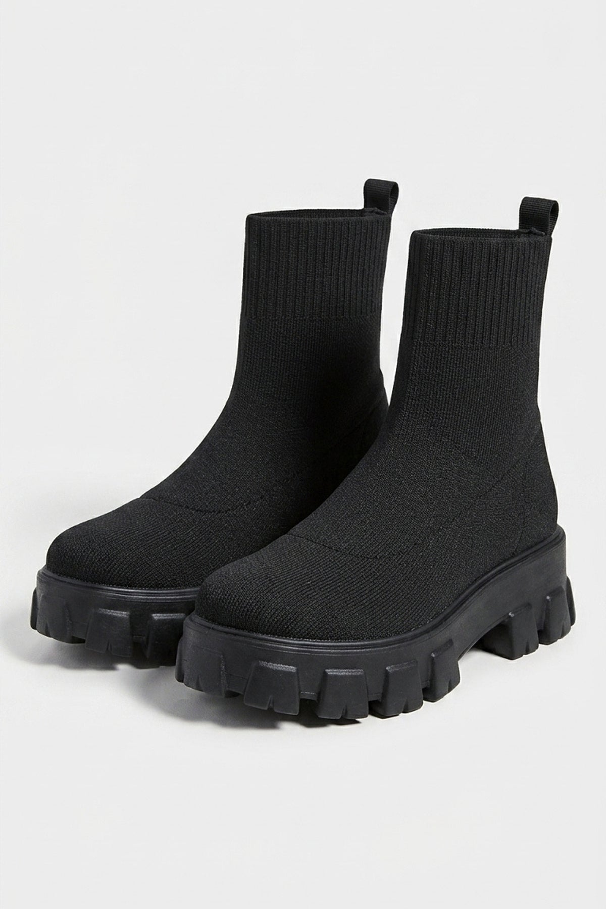 Women's Winter Easy Wear Sock Ankle Boots with Chunky Platform Sole