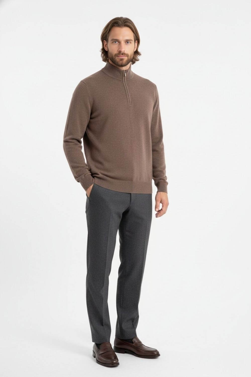 Caurelle | Men’s Wool Half Zip Knitted Jumper