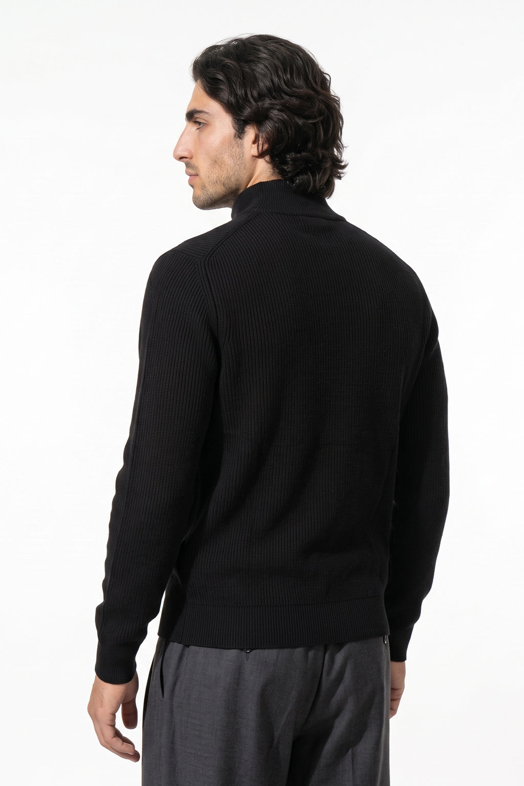 Men’s Winter Warm Ribbed Knit Cardigan Full Zip