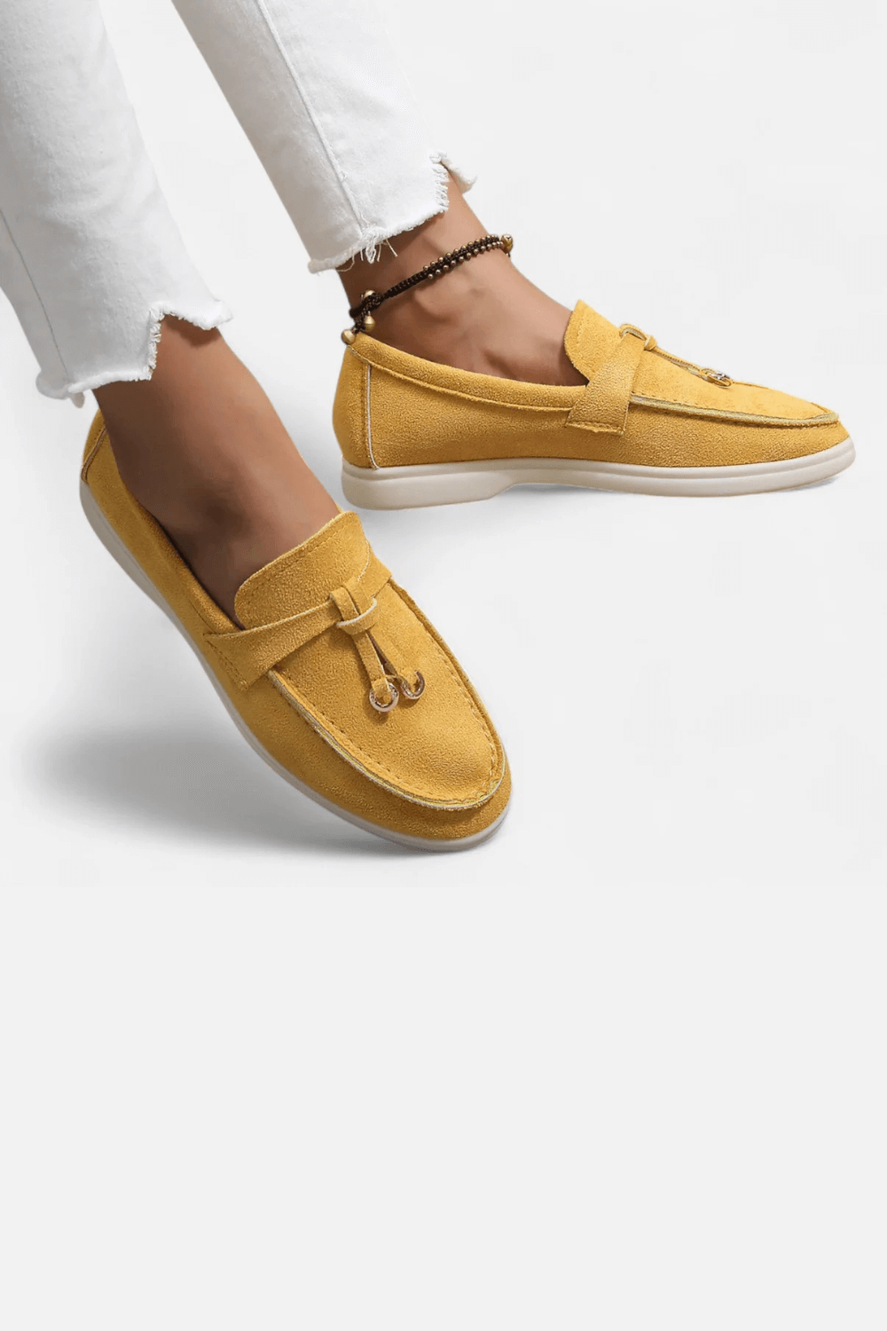 Caurelle | Women's Soft Leather Retro Slip-On Shoes – Chunky Sole Comfort