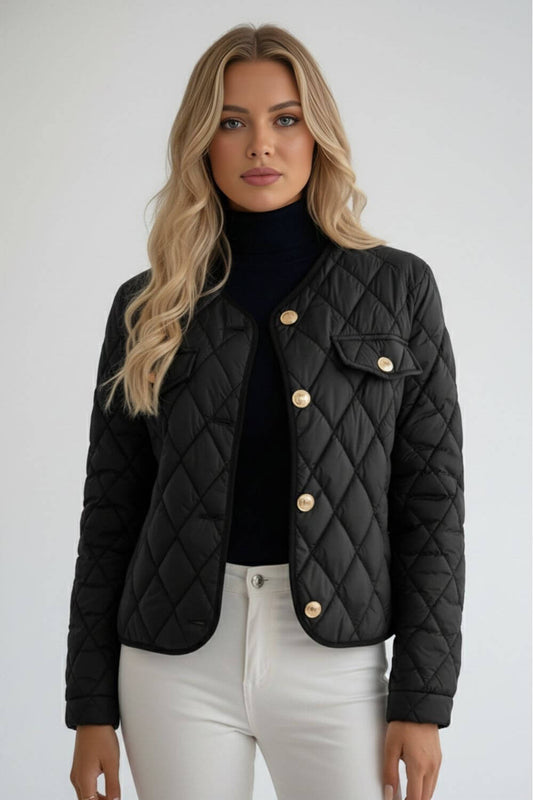 Caurelle | Women’s Collarless Quilted Padded Jacket | Autumn Winter