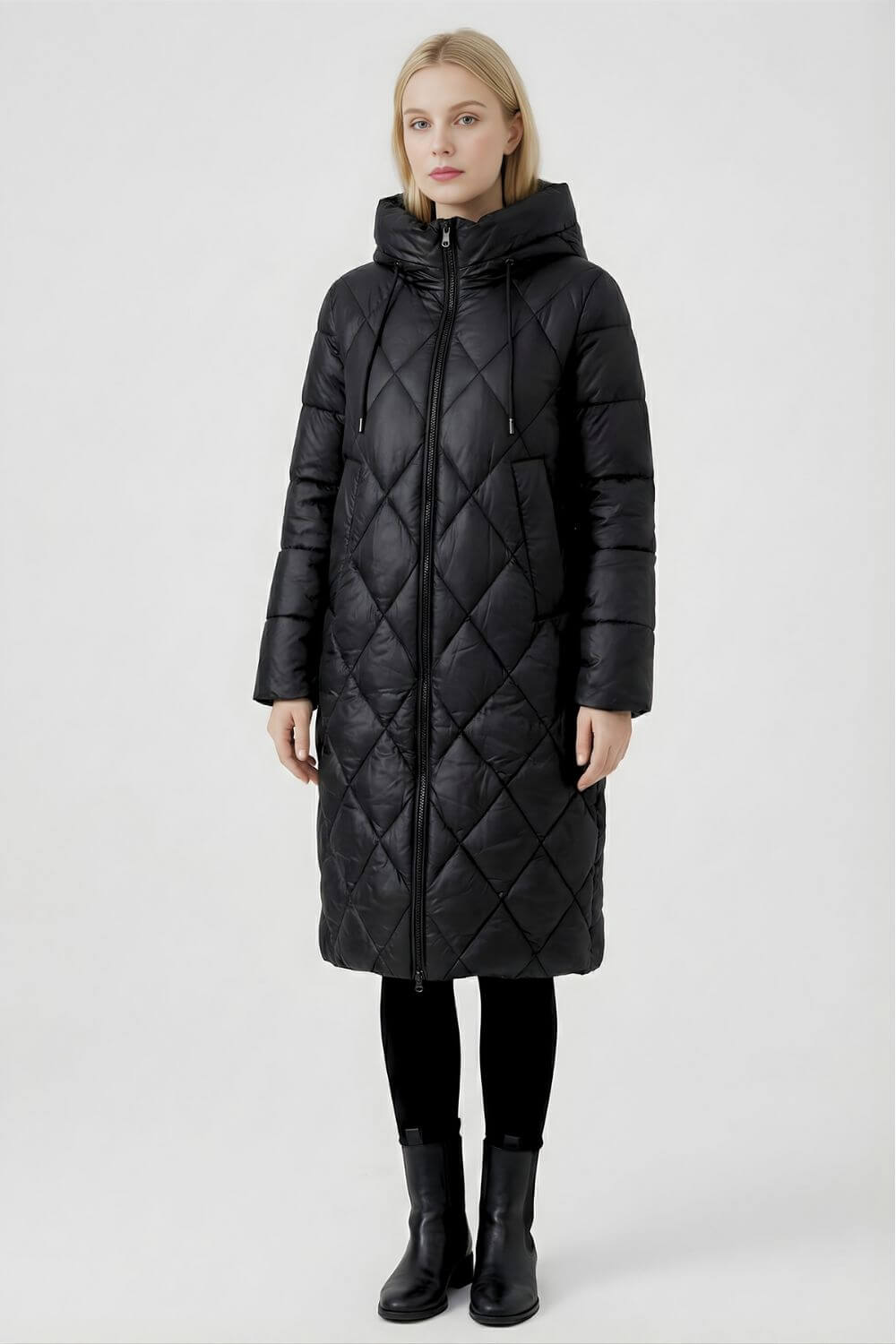 Caurelle | Women’s Long Diamond Quilted Winter Puffer Coat