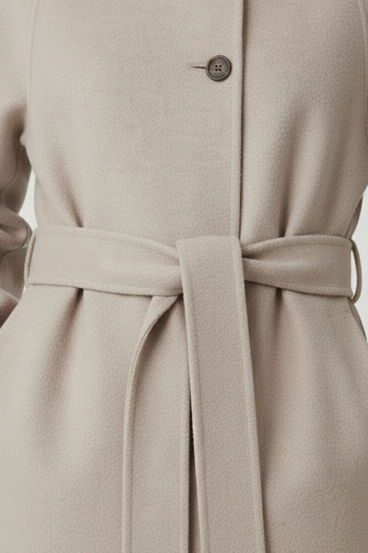 Caurelle | Women’s Long Belted High Neck Coat