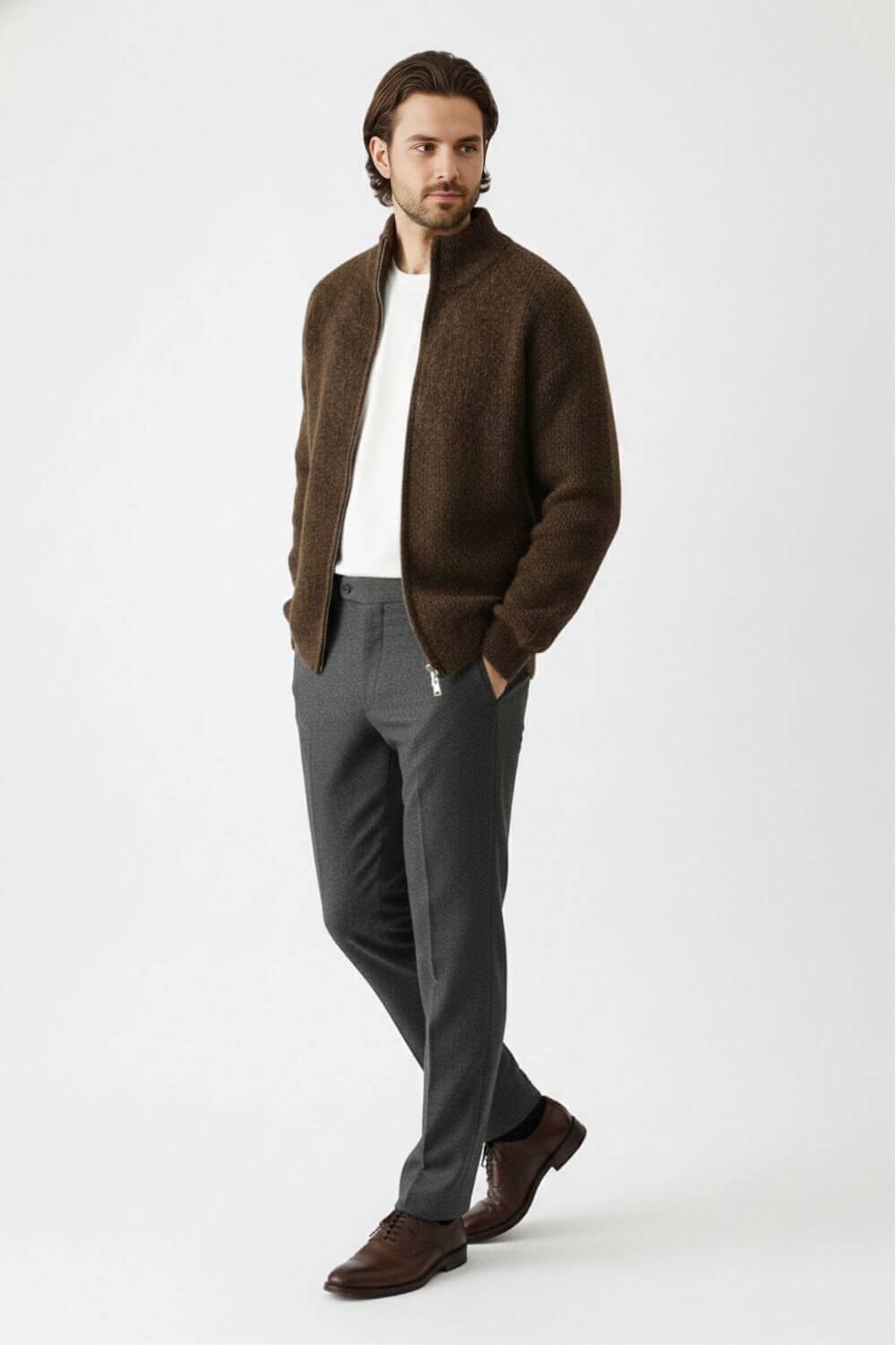 Caurelle | Men’s Zip Knit Jumper in Wool Blend
