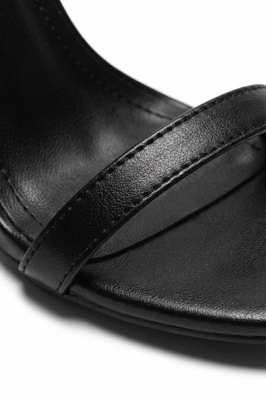 Caurelle | Women’s Open Toe Black High Heels Cut-Out Evening Elegance