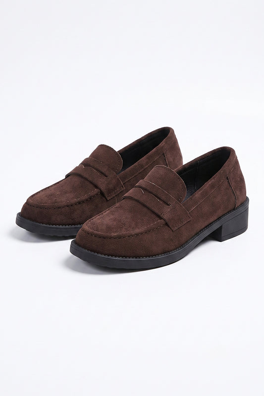 Women's Brown Slip-On Penny Loafers