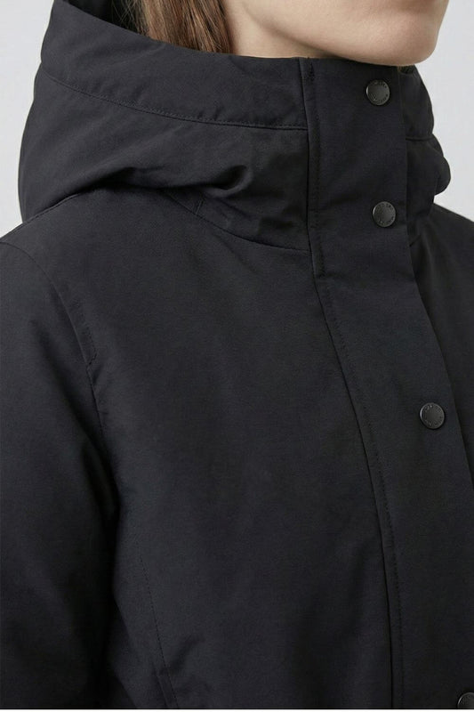 Caurelle | Women’s Waterproof Black Padded Puffer Coat with Belted Waist