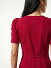 Caurelle | Elegant Summer Midi Dress with Waist Belt