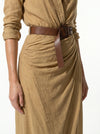 Caurelle | Women’s Lapel Wrap Maxi Dress Elegant Flowing Silhouette