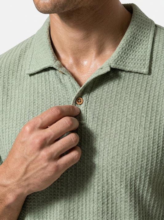 Caurelle | Men’s Jacquard Knit Polo Shirt