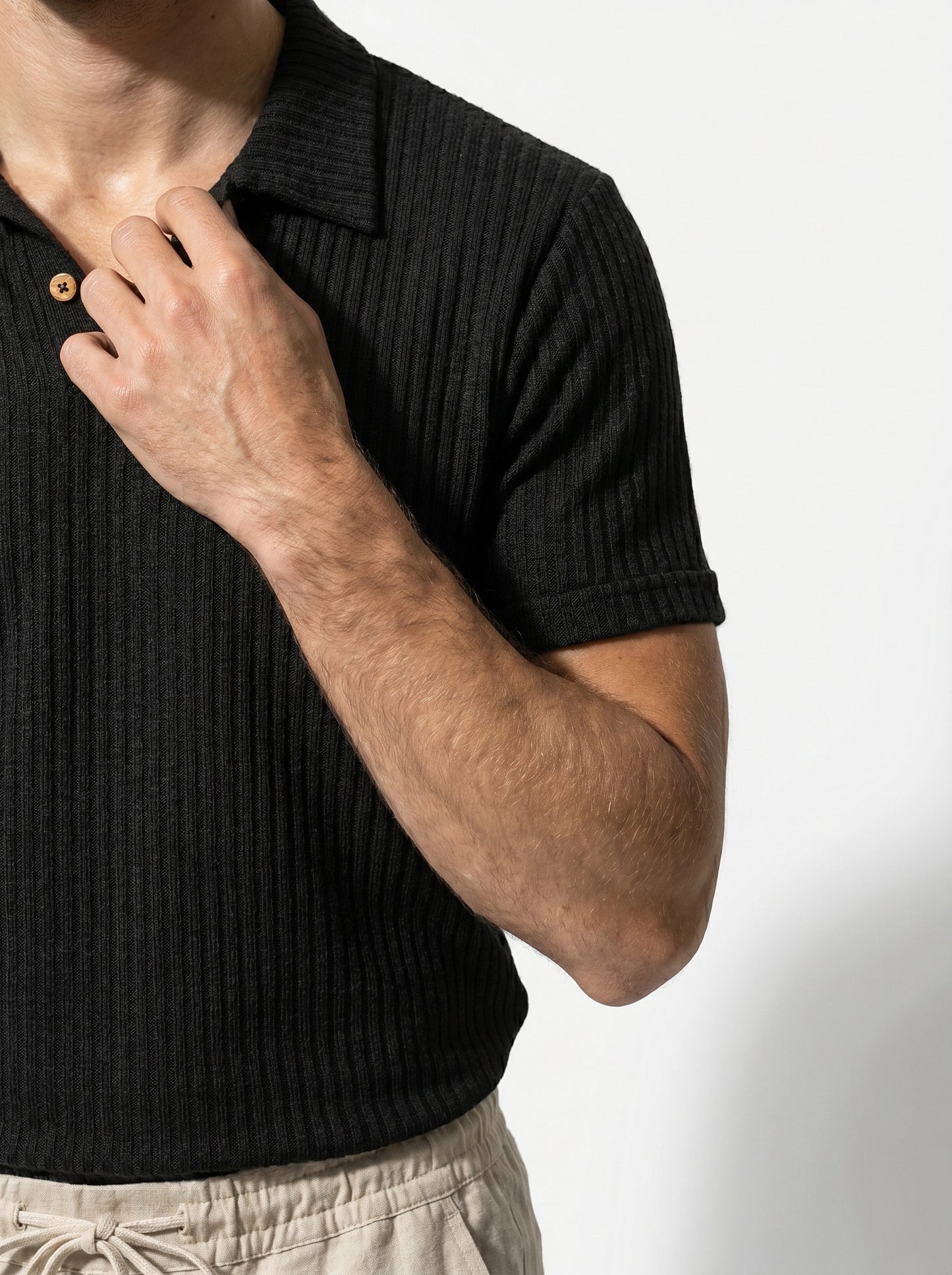 Caurelle | Men’s Jacquard Knit Polo Shirt