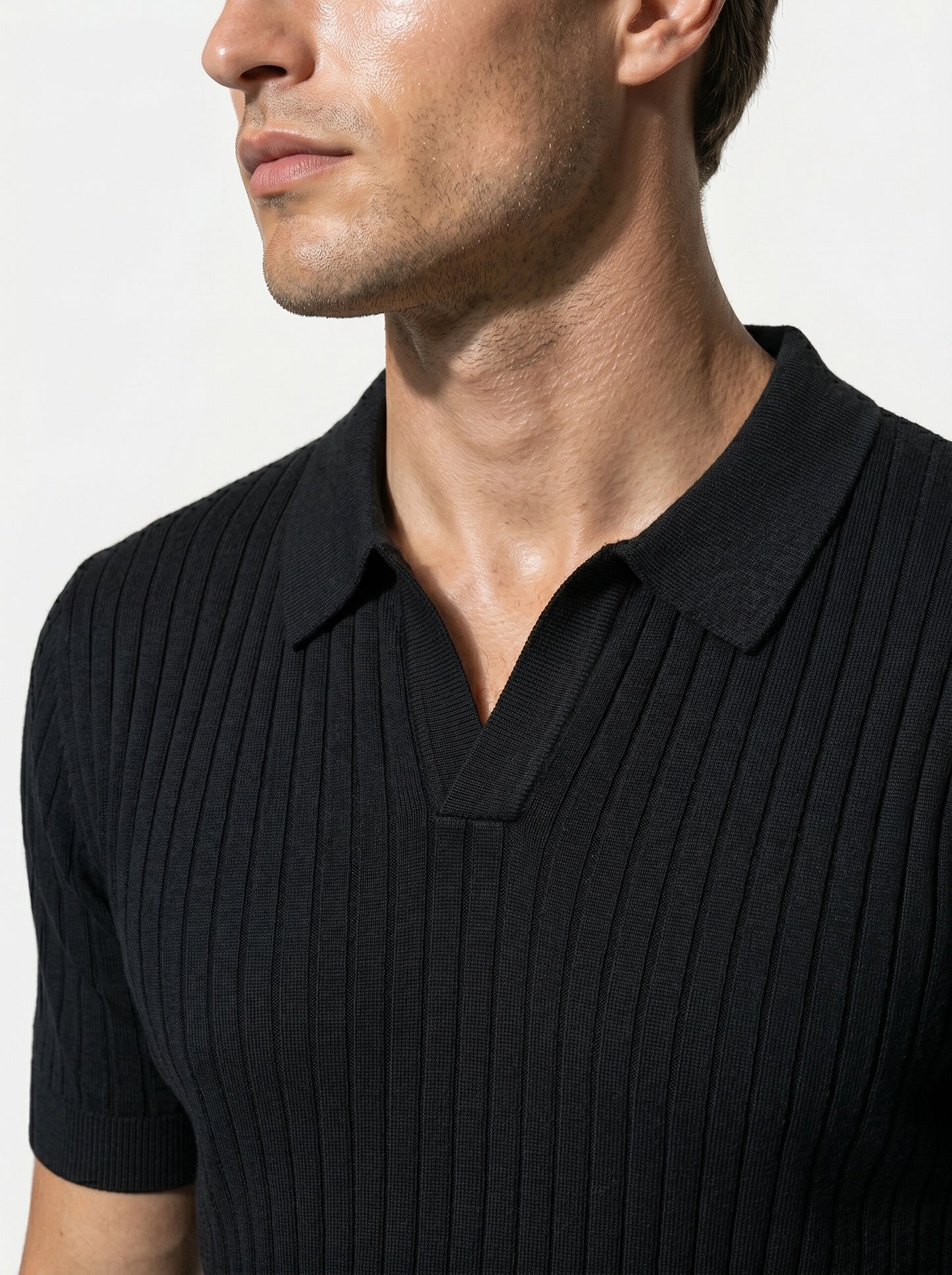 Caurelle | Men’s Textured Knit Polo Shirt