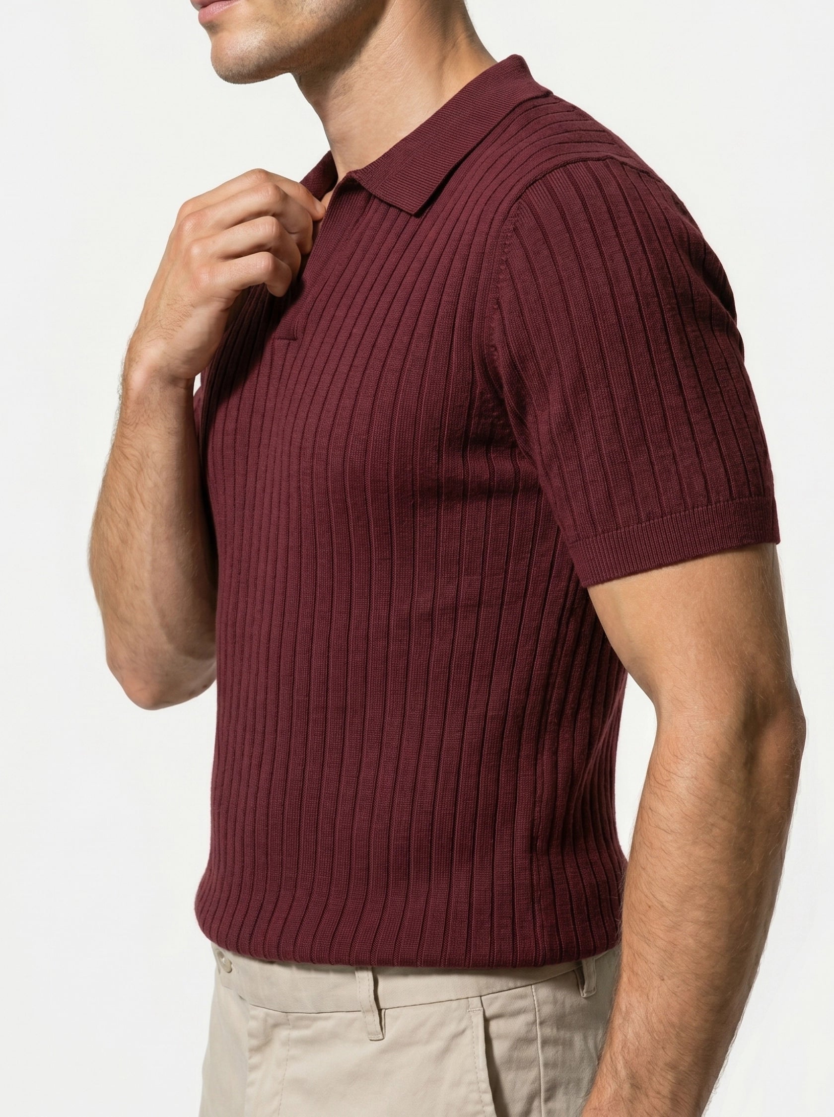 Caurelle | Men’s Textured Knit Polo Shirt