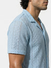 Caurelle | Men’s Jacquard Knit Cuban Collar Polo Shirt