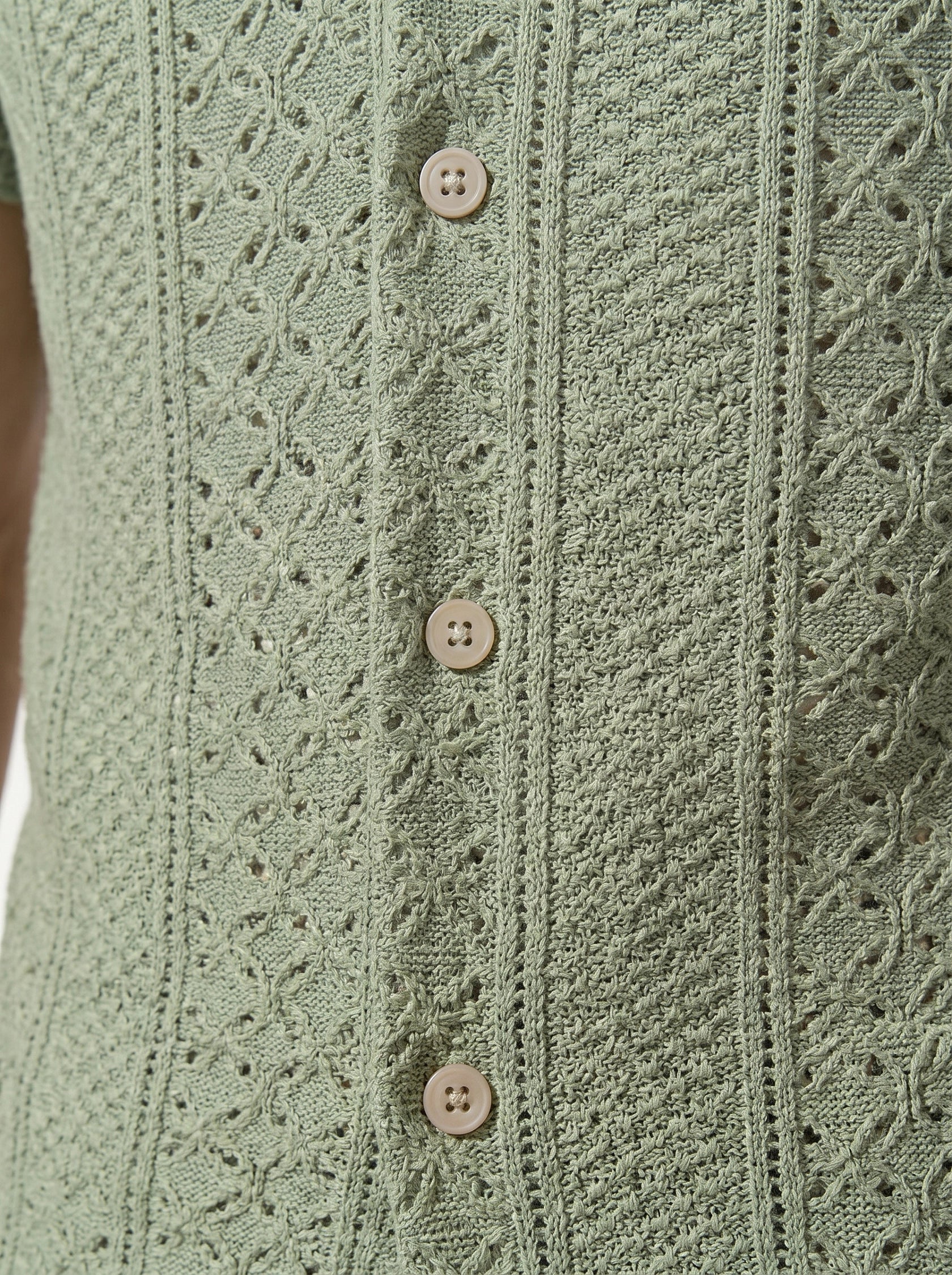 Caurelle | Men’s Jacquard Knit Cuban Collar Polo Shirt