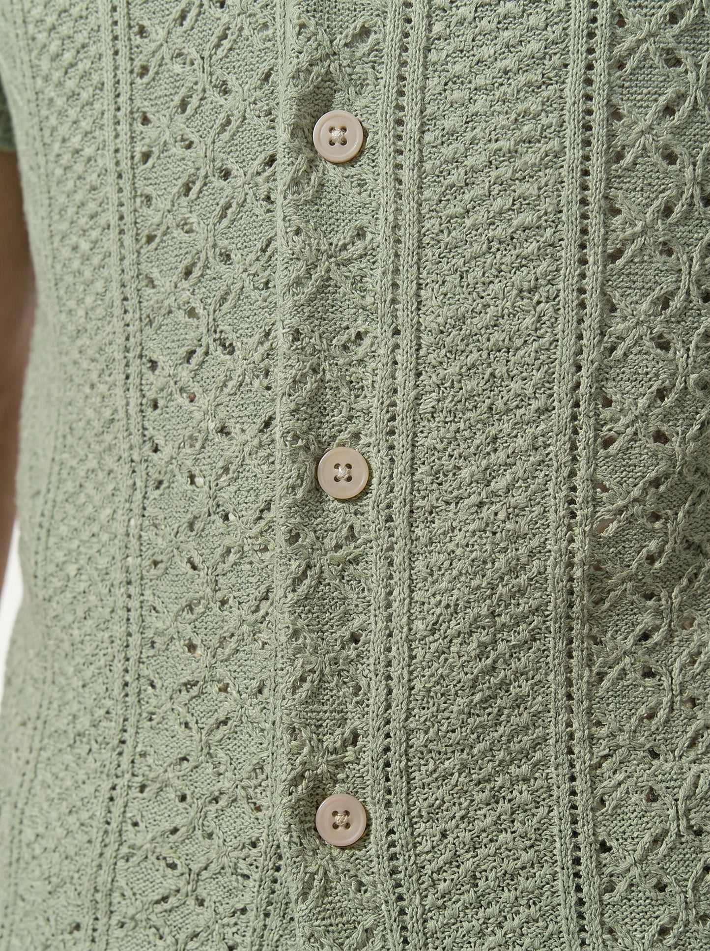 Caurelle | Men’s Jacquard Knit Cuban Collar Polo Shirt
