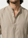 Caurelle | Men’s Linen Style Shirt Lightweight Summer Comfort