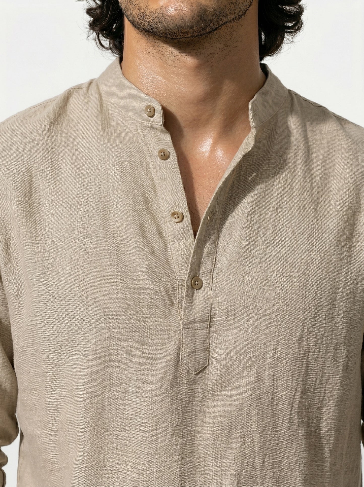 Caurelle | Men’s Linen Style Shirt Lightweight Summer Comfort