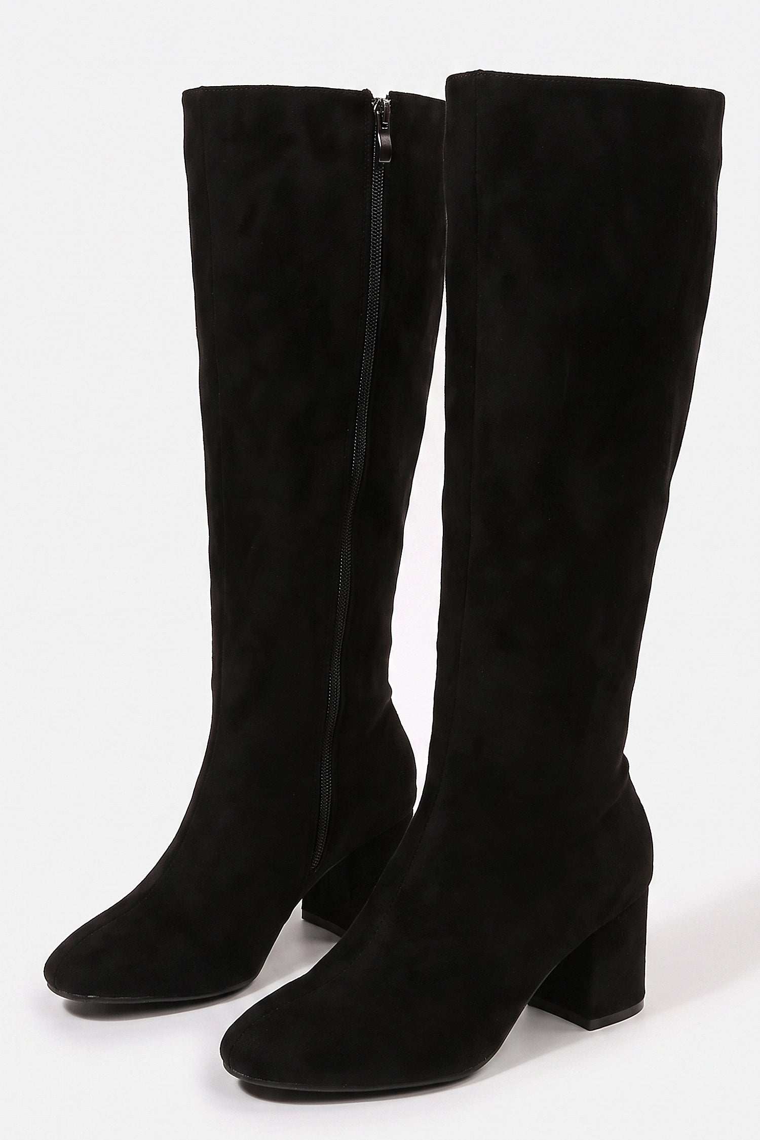 Women's Winter Block Heel Suede Knee High Boots