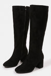 Women's Winter Block Heel Suede Knee High Boots
