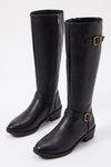Women’s Winter Knee High Boots with Side Zip and Buckle