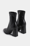 Women's Winter Block Heel Pointed Toe Leather Ankle Boots