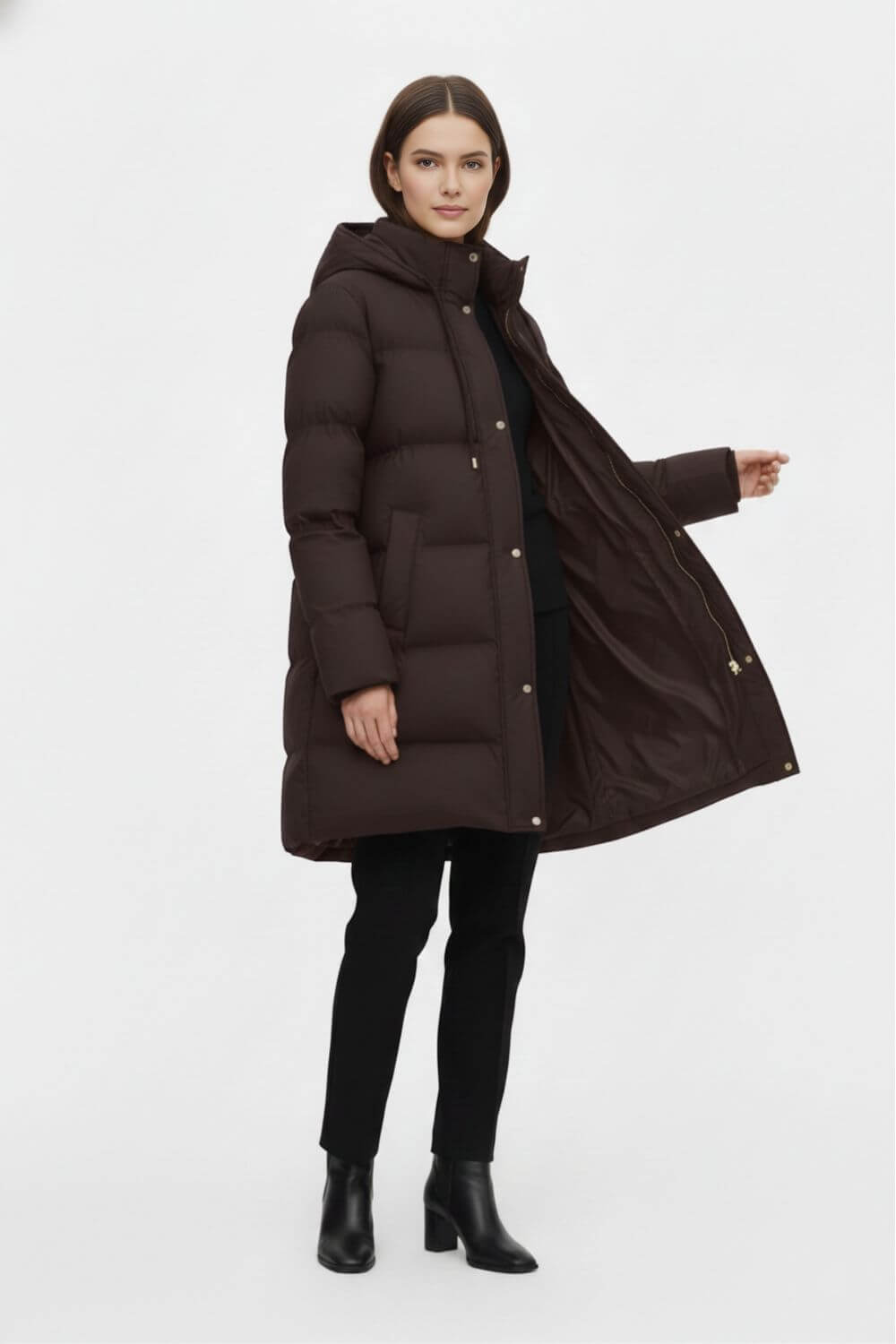 Caurelle | Women’s Mid-Long Hooded Puffer Coat