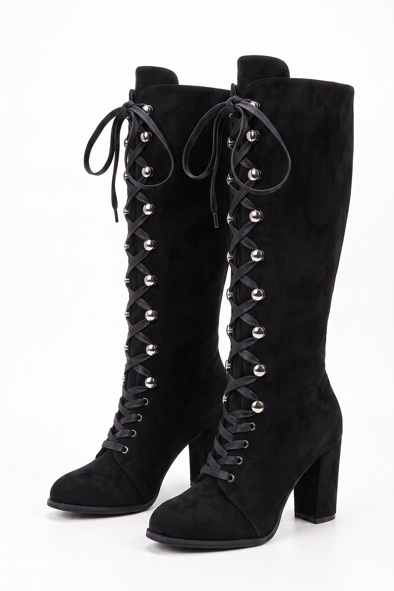 Women's Winter Lace Up Suede Warm Knee High Boots