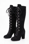 Women's Winter Lace Up Suede Warm Knee High Boots
