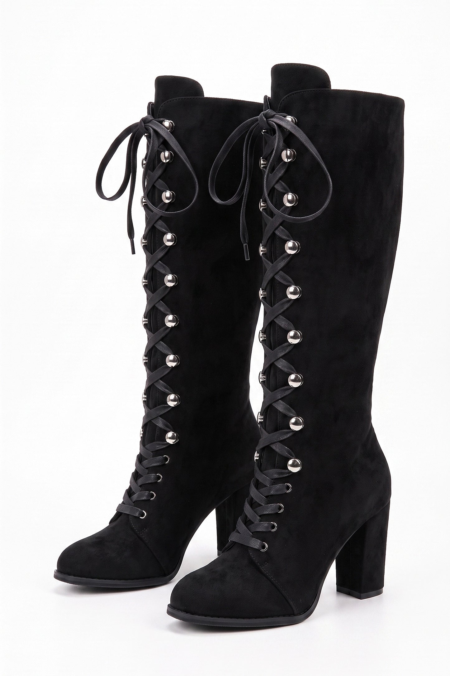 Women's Winter Lace Up Suede Warm Knee High Boots