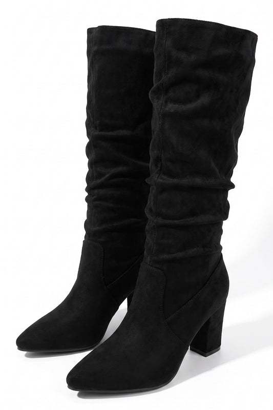 Women's Winter Stylish Suede Slouch Knee High Boots