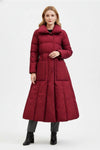Caurelle | Women’s Long Belted Puffer Coat – Elegant Winter Silhouette