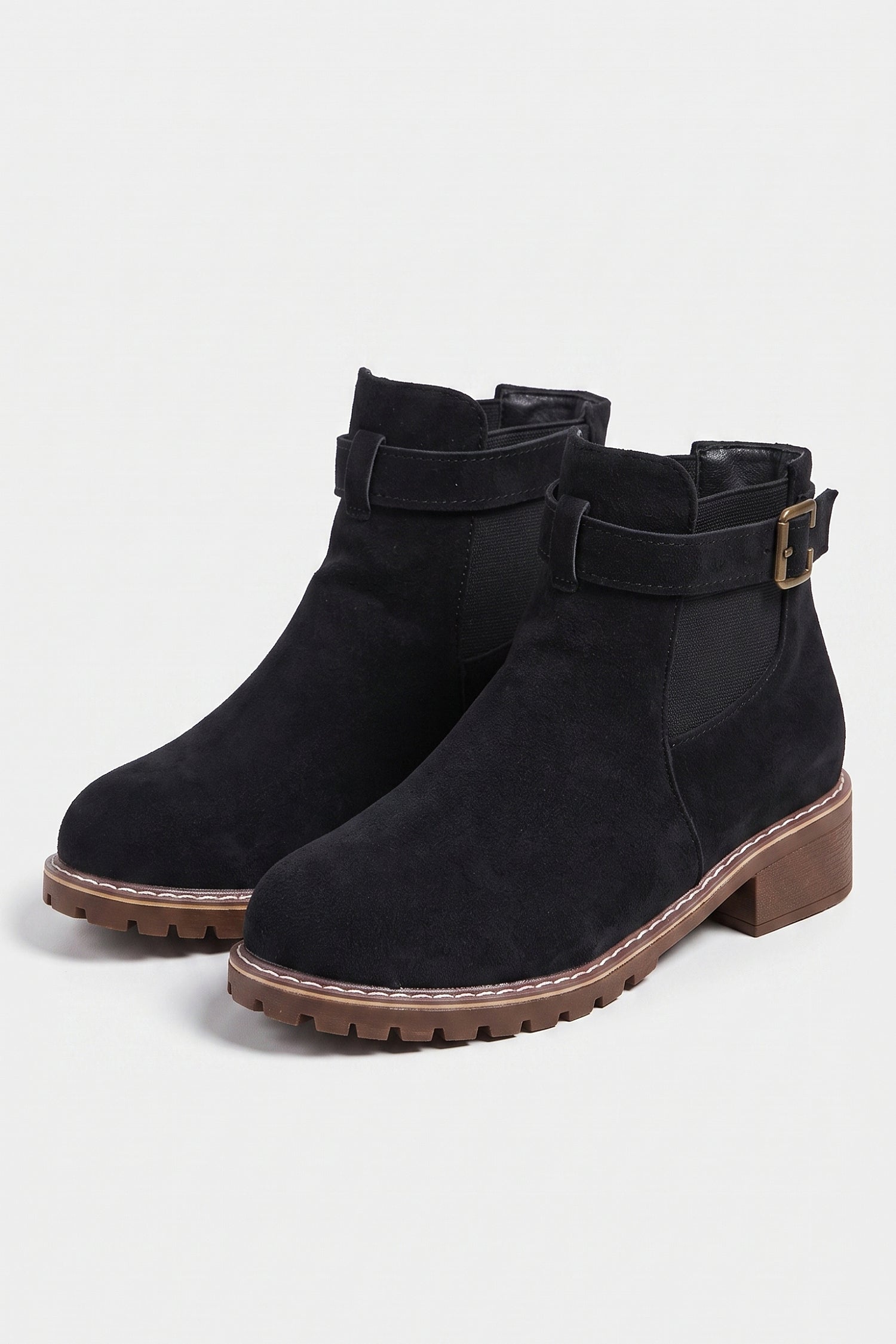 Women’s Winter Versatile Suede Ankle Boots with Buckle Strap