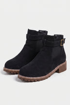 Women’s Winter Versatile Suede Ankle Boots with Buckle Strap