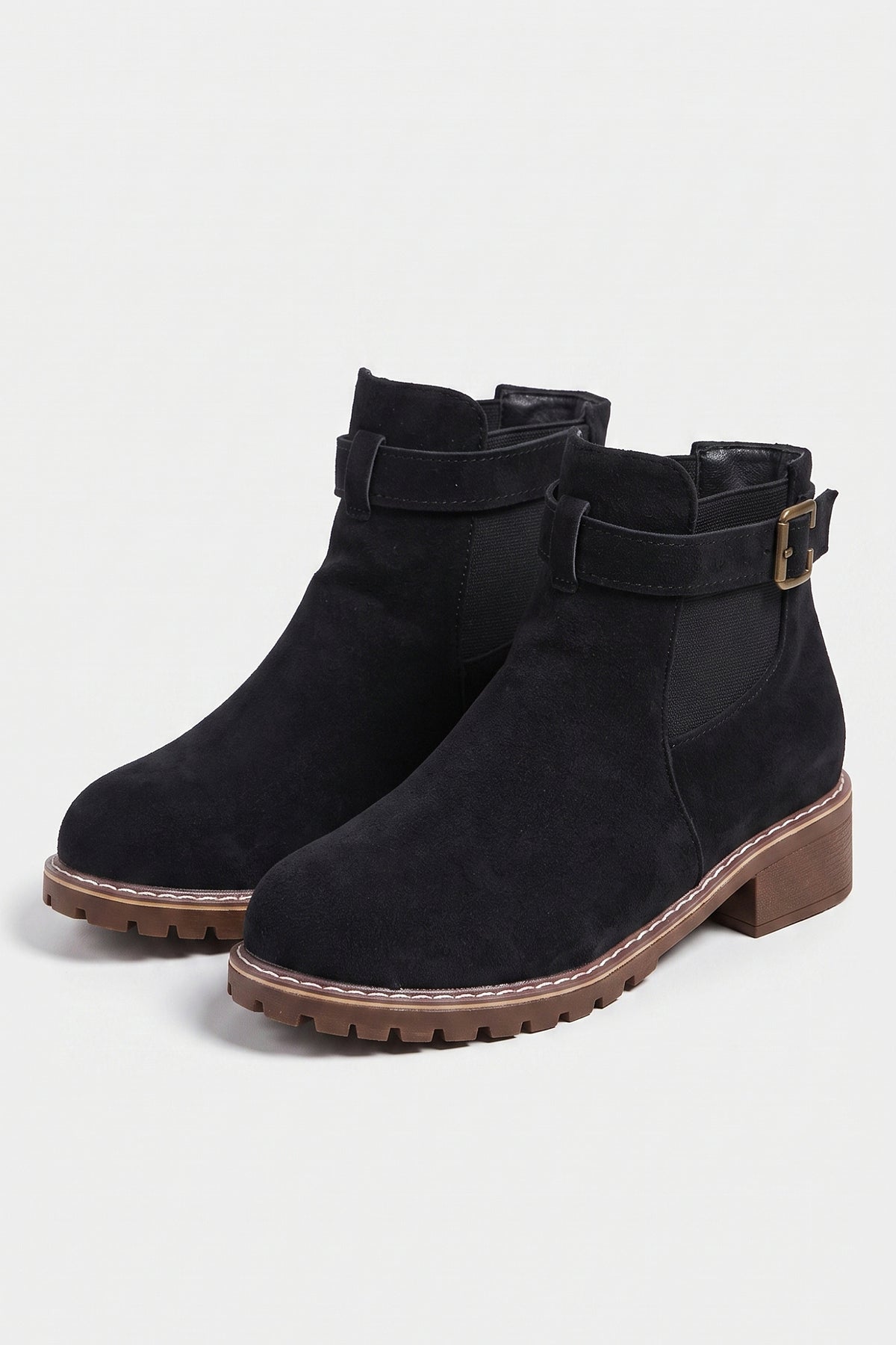 Women’s Winter Versatile Suede Ankle Boots with Buckle Strap