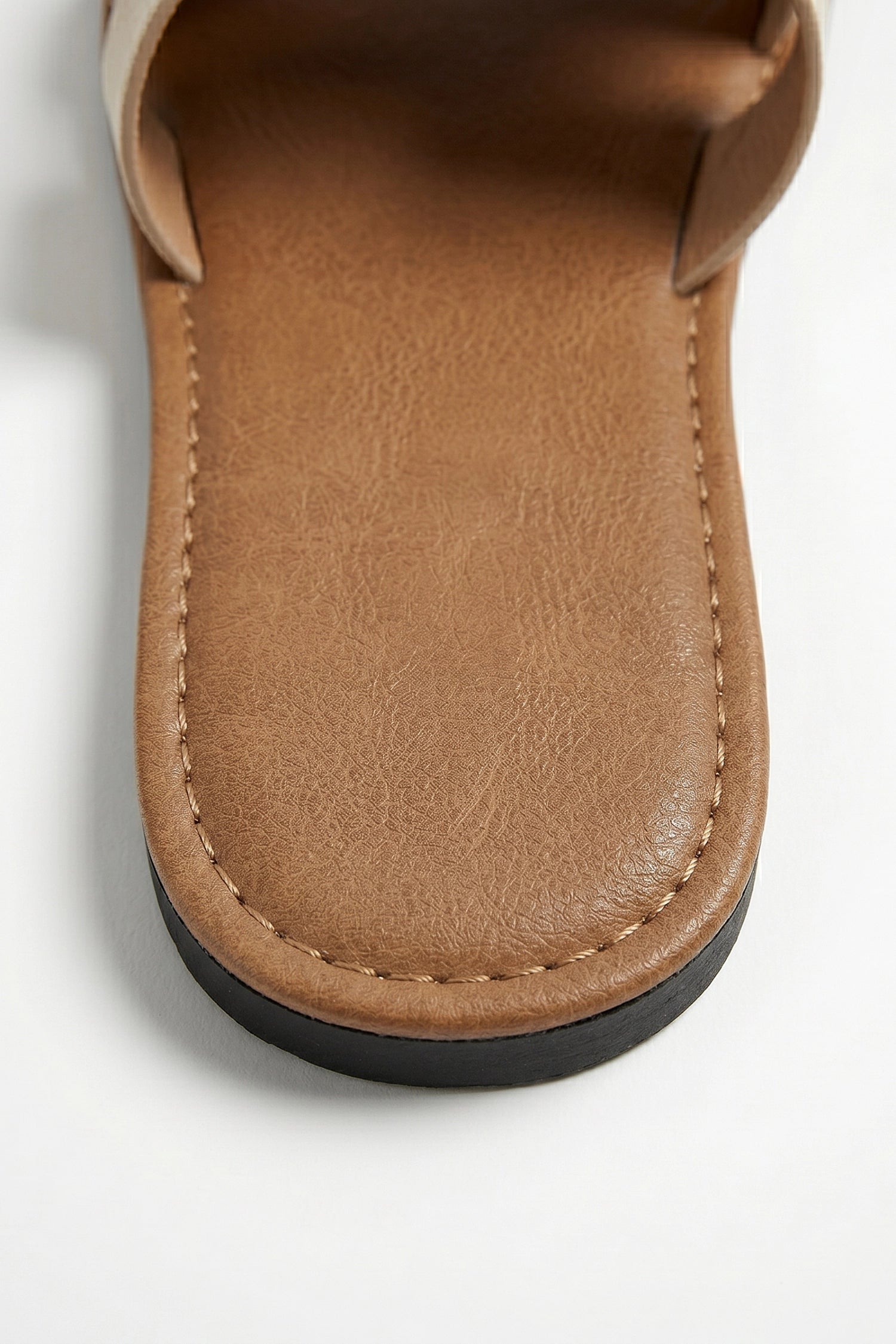 Women's H Strap Flat Sandals Taupe Slip On Summer Sandals