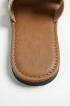 Women's H Strap Flat Sandals Taupe Slip On Summer Sandals