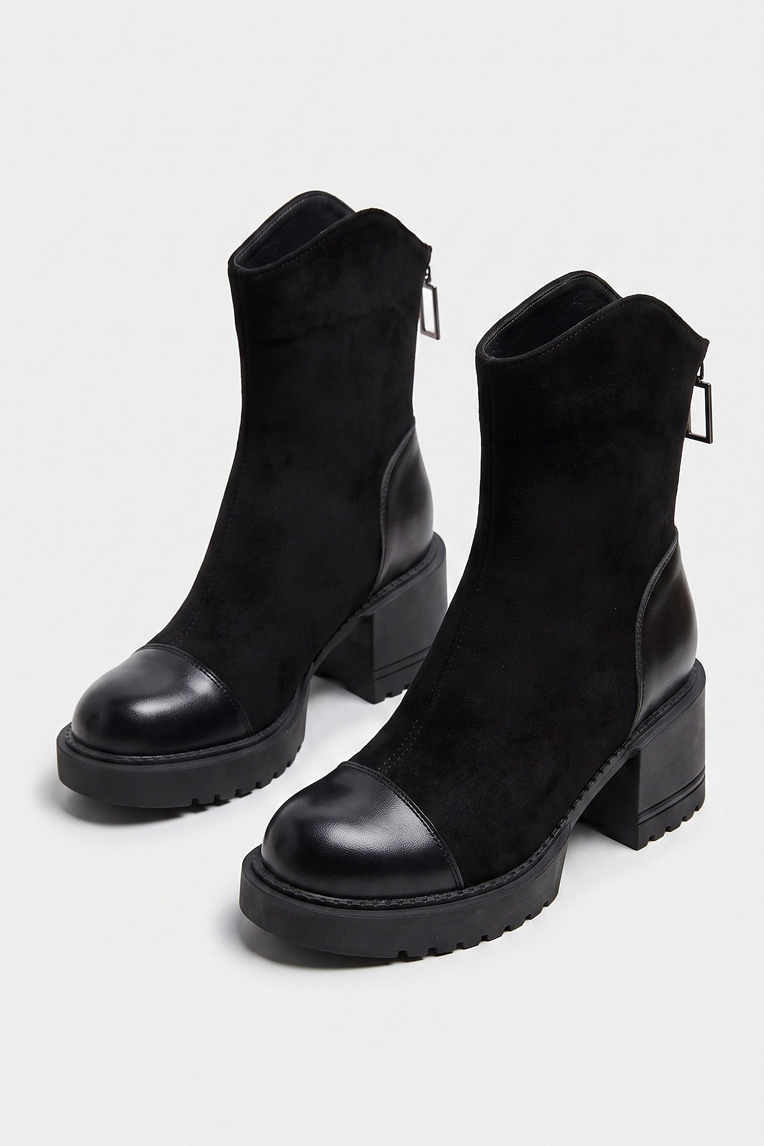 Women’s Winter Chunky Block Heel Suede Ankle Boots