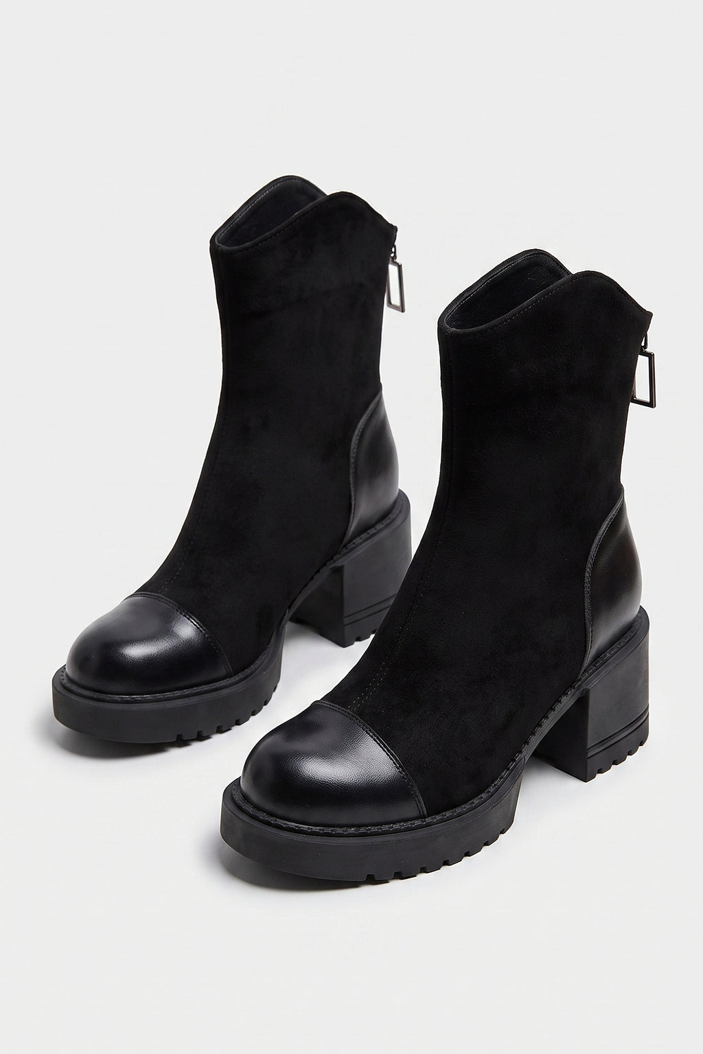 Women’s Winter Chunky Block Heel Suede Ankle Boots