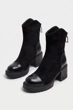 Women’s Winter Chunky Block Heel Suede Ankle Boots